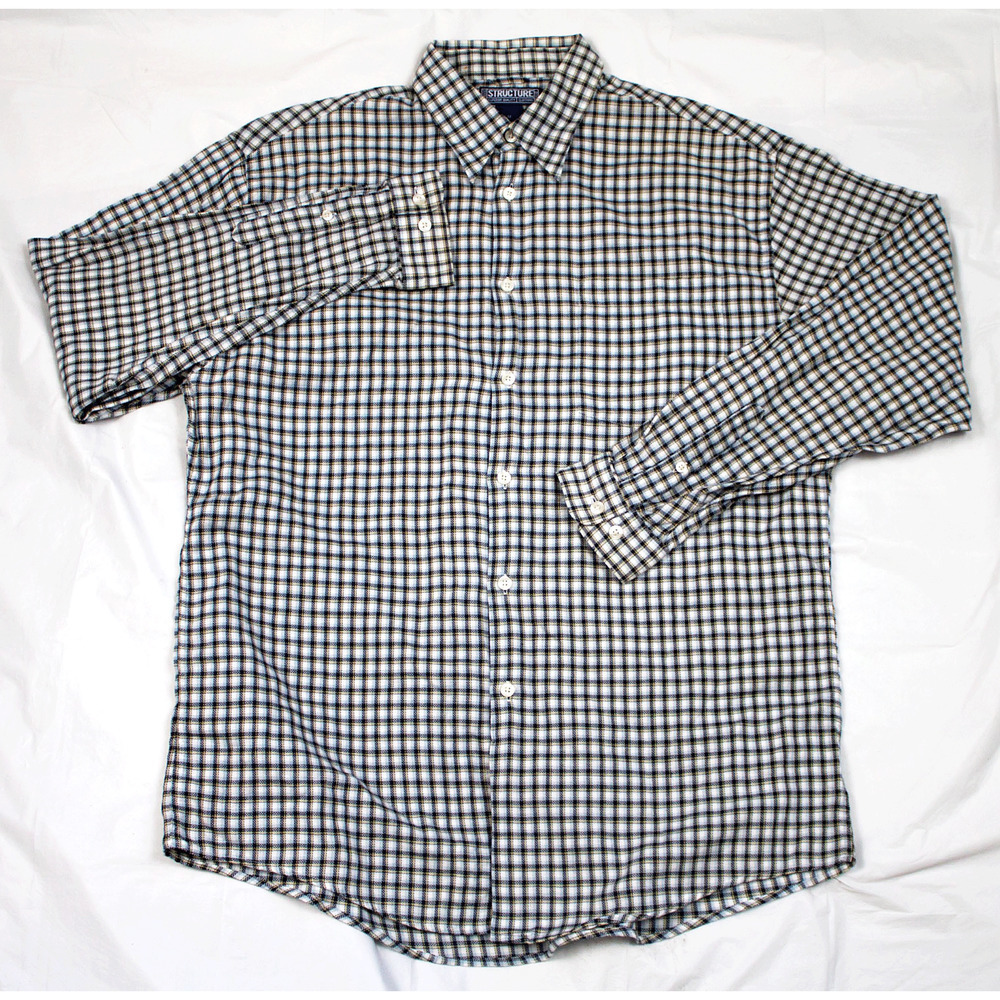 Structure Men's Long Sleeve Button Front Shirt Size Medium